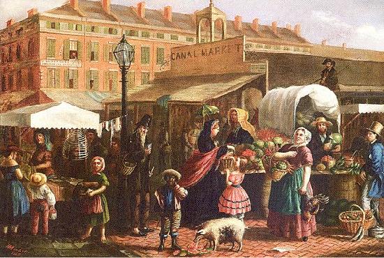 Mosler, Henry Canal Street Market Norge oil painting art